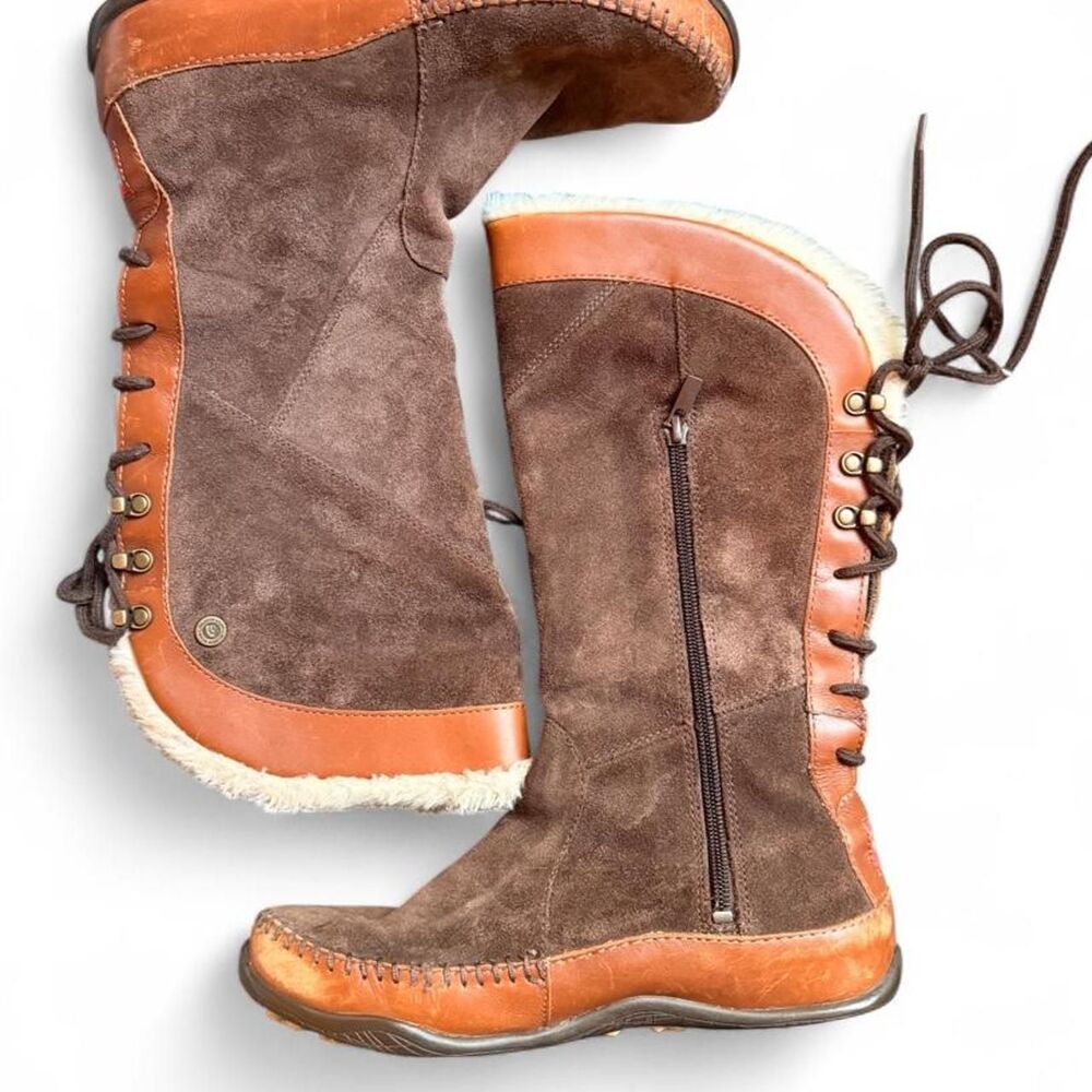 The North Face Janey Primaloft Suede Leather Winter Boots Women’s Size 8 Brown - Picture 2 of 7